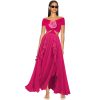 Beach Vacation Rose Flower One-Piece Swimsuit for Women - Image 2