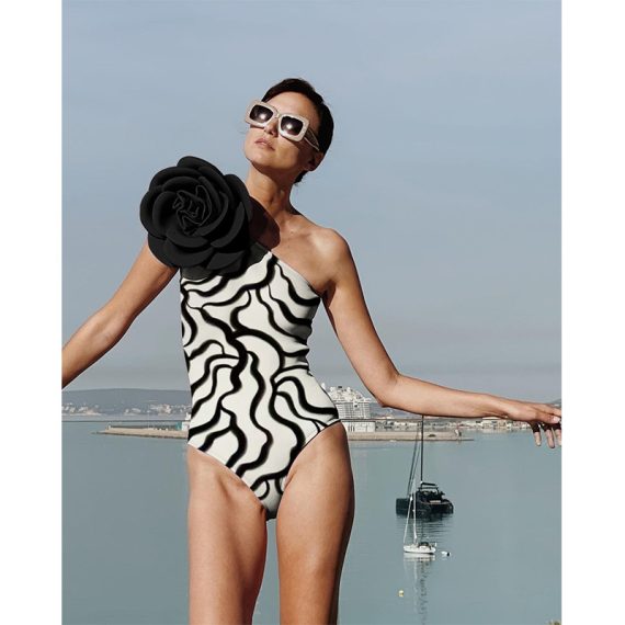 Three-Dimensional Flower One-Piece Swimsuit for Women - Image 4