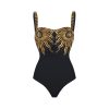 Holiday Black And Gold Sequin One-Piece Swimsuit for Women - Image 5