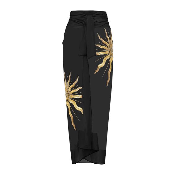 Holiday Black And Gold Sequin One-Piece Swimsuit for Women - Image 7