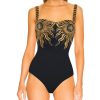 Holiday Black And Gold Sequin One-Piece Swimsuit for Women - Image 3
