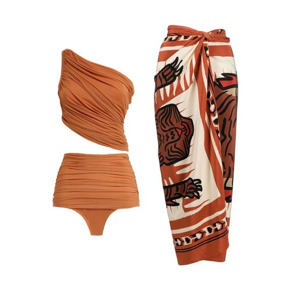 Off-Shoulder High-Waist Bikini Beach Swimsuit for Women