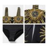 Holiday Black And Gold Sequin One-Piece Swimsuit for Women - Image 4