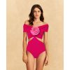 Beach Vacation Rose Flower One-Piece Swimsuit for Women - Image 3