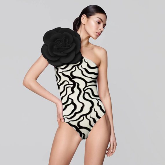 Three-Dimensional Flower One-Piece Swimsuit for Women - Image 3